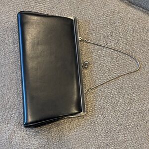 Chic Black Leather vintage Clutch